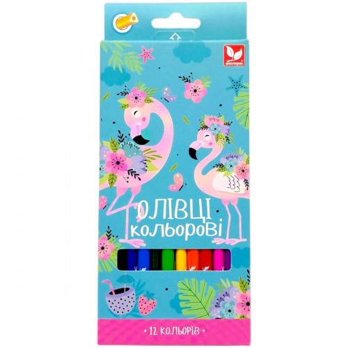 Олівці кольорові тригранні Школярик 12 кольорів (школярик)