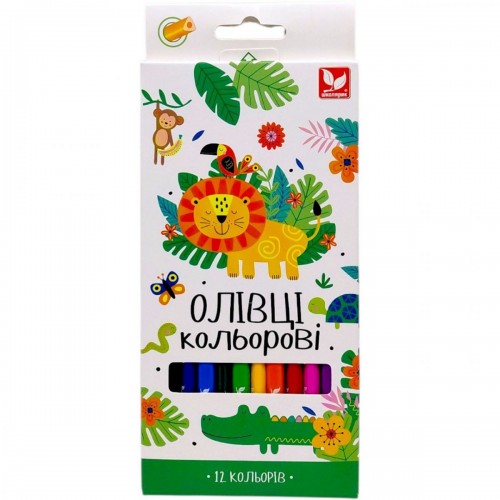 Олівці кольорові тригранні Школярик 12 кольорів (школярик)