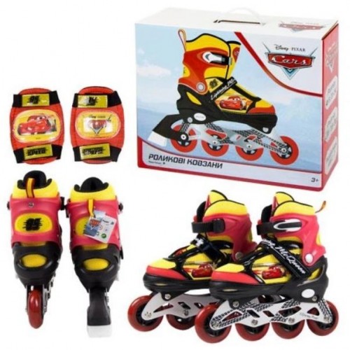 Ролики "Cars/Тачки", розмір S (31-34), pu 1 світло із захистом (MiC)