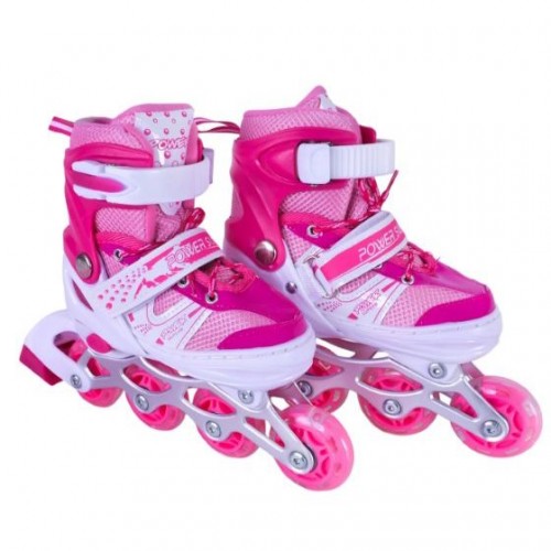Роликові ковзани розмір S (30-33) колеса PVC (РОЖЕВІ) (MiC)