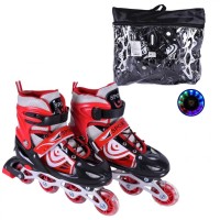 Роликові ковзани розмір M (34-37) колеса PVC (ЧЕРВОНІ)