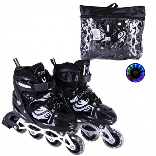 Роликові ковзани розмір M (34-37) колеса PVC (ЧОРНІ) (MiC)