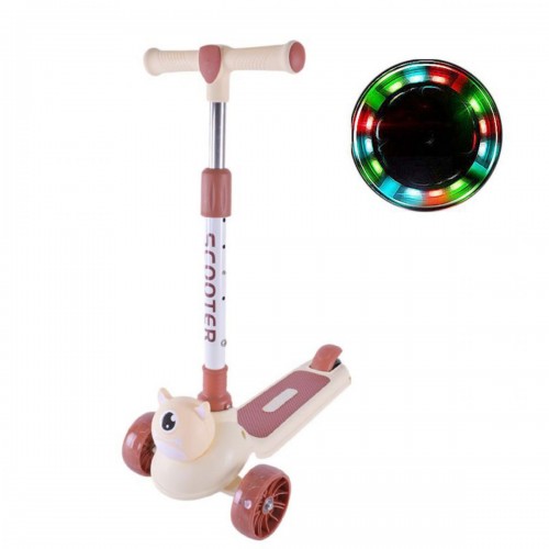 Самокат дитячий 3-х колісний, складний у пакеті (БЕЖЕВИЙ) (MiC)