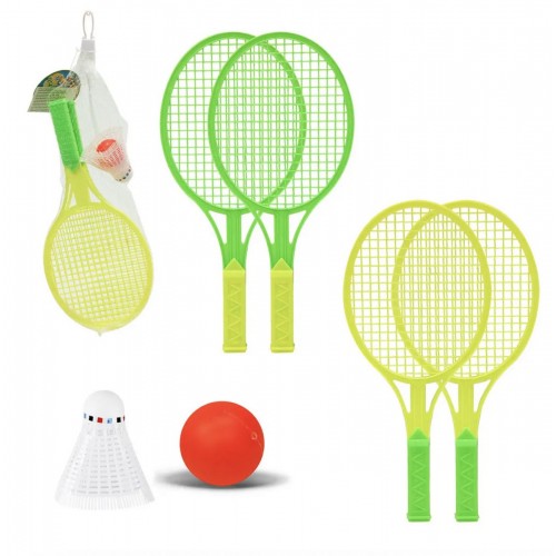 Набір ракеток 2 шт, воланчик та мʼячик у сітці 13,7*30 см (МІС)