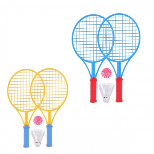 Набір ракеток 2 ракетки, воланчик і мʼячик у сітці 4 кольори (МІС)