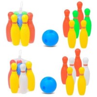 Боулінг арт. 6805 (108шт/2) 6 кеглів, мʼячик у сітці 15,5*15,5*18 см
