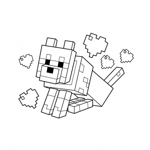 Роспись по холсту "Майнкрафт: Собака" (Riviera Blanca)