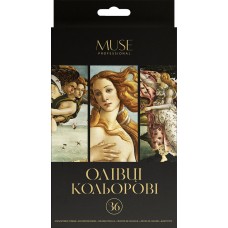 Олівці кольорові тригранні MUSE 36 кольорів + чинка