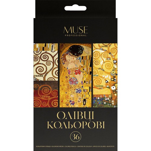 Олівці кольорові тригранні MUSE 36 кольорів + чинка (МІС)