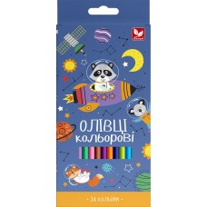 Олівці кольорові тригранні + чинка - 24 кольори