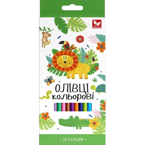 Олівці кольорові тригранні + чинка - 24 кольори (МІС)