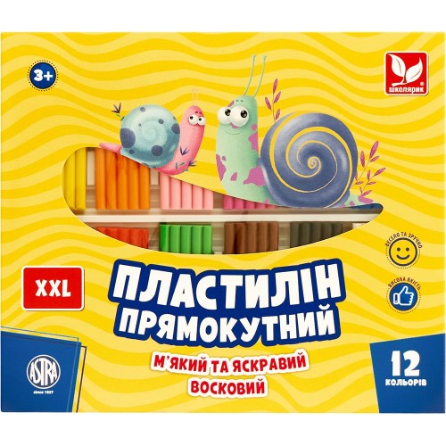 Пластилин прямоугольный (12 цветов) (Astra)