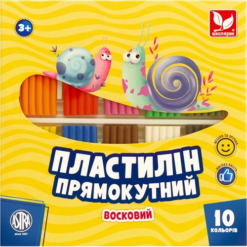 Пластилин прямоугольный (10 цветов) (Astra)