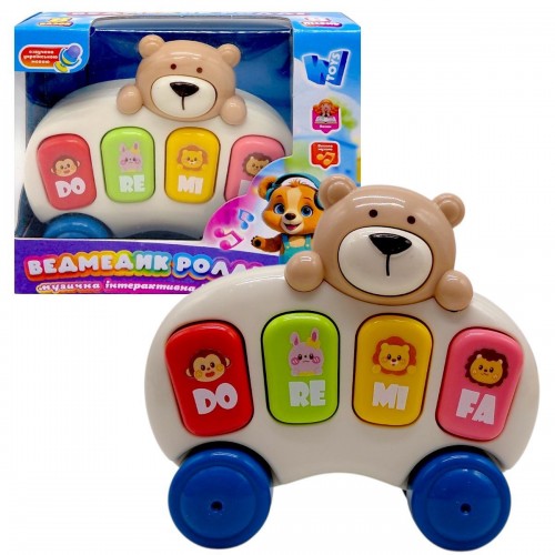 Пианино "Мишка Ролли" (названия животных и интересные факты, 8 песен, 8 сказок, подсветка, клавиши) (Wtoys)