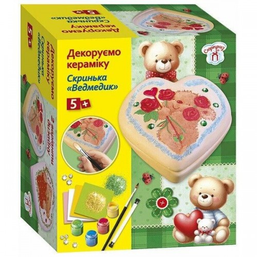 Набір для творчості. Декоруємо кераміку. Скринька "Ведмедик" (Ранок)