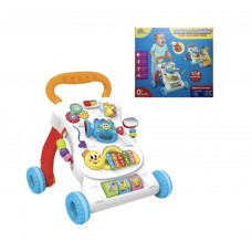 Каталка-ходунки свет, звук, мелодии, съемная панель, фразы на английском языке, в коробке