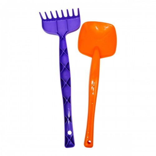 Пісочний набір Лопатка та граблі МАЛИНОВО ПОМАРАНЧЕВІ (TIGRES)