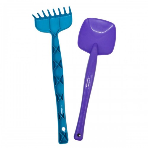 Пісочний набір Лопатка та граблі БІРЮЗОВО-МАЛИНОВІ (TIGRES)