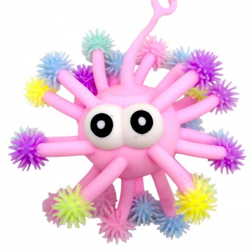 Игрушка-антистресс Лохматик-осьминожка, с подсветкой (РОЗОВАЯ) (MiC)