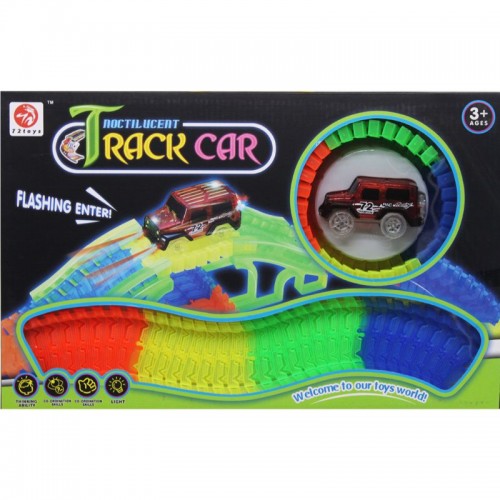 Неоновый трек с машинкой "Magic Track" (красный) (72toys)