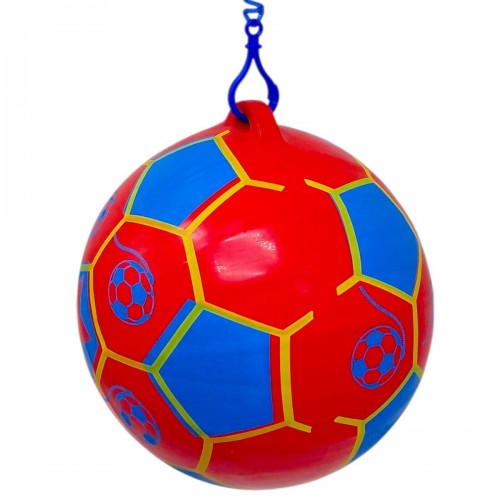 Мяч резиновый, диаметр 17 см, карабин с пружинкой, КРАСНЫЙ (MiC)