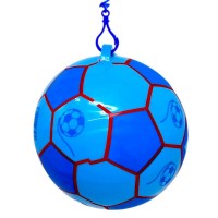 Мяч резиновый, диаметр 17 см, карабин с пружинкой, СИНИЙ