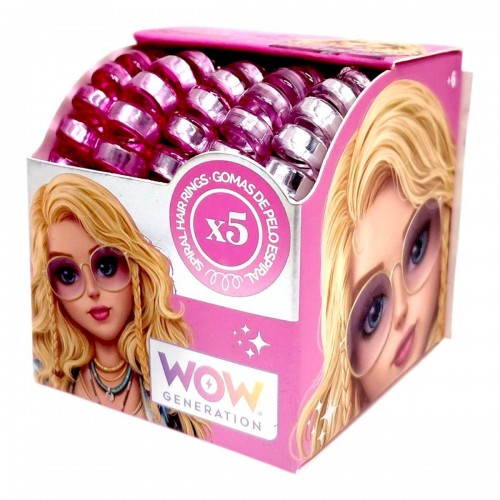 Резинка пружинка для волос "Градиент" (5 штук в наборе) Розовые (MiC)