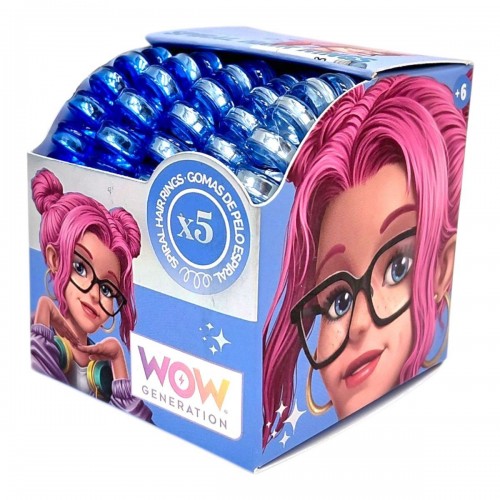 Резинка пружинка для волос "Градиент" (5 штук в наборе) Голубые (MiC)