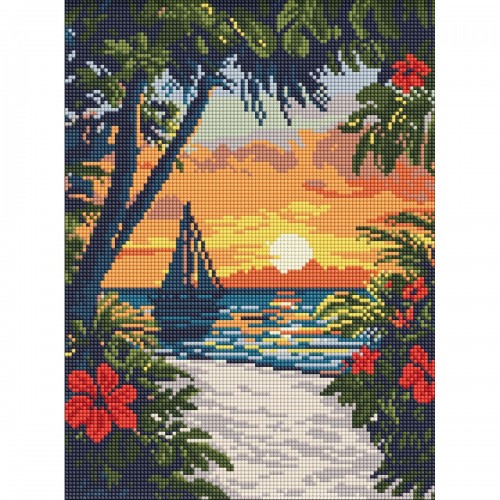 Алмазна мозаїка "Краса тропіків" 30х40 см (Ідейка)