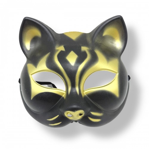 Маска Японской лисы (ЧЕРНО-ЗОЛОТАЯ) (МІС)