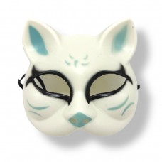 Маска Японской лисы (Бело-Голубая)