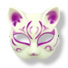 Маска Японской лисы (БЕЛО-фиолетовая)