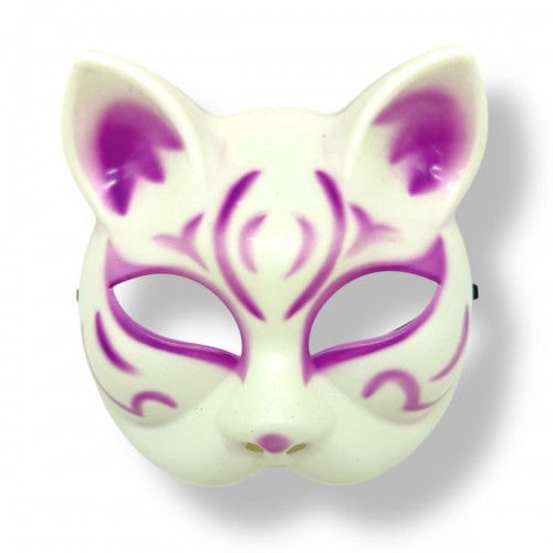 Маска Японской лисы (БЕЛО-фиолетовая) (МІС)