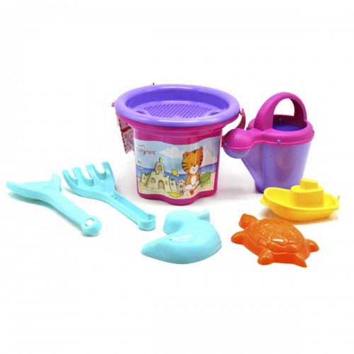 Набор для песка "Цветочек" с лейкой, розовый (TIGRES)