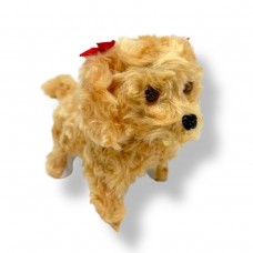 Собачка ходилка з бантом (БЕЖЕВАЯ)