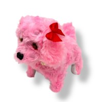 Собачка ходилка с бантом (Розовая)