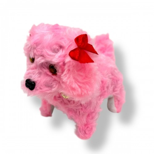 Собачка ходилка с бантом (Розовая) (МІС)