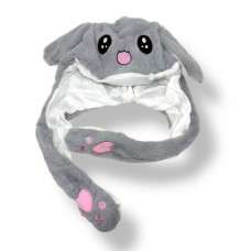 Шапка светящаяся с двигающимися ушками (СЕРАЯ)