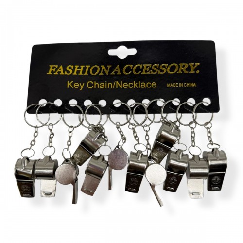 Металлический свисток брелок (12 шт) (МІС)