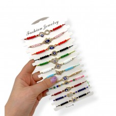 Браслет с камешками от сглаза (12 шт)