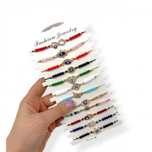 Браслет с камешками от сглаза (12 шт) (МІС)