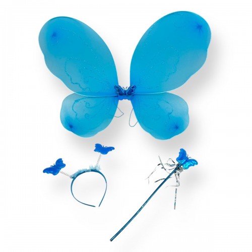 Крылья бабочки с обручем, палочка (ГОЛУБОЙ) (МІС)