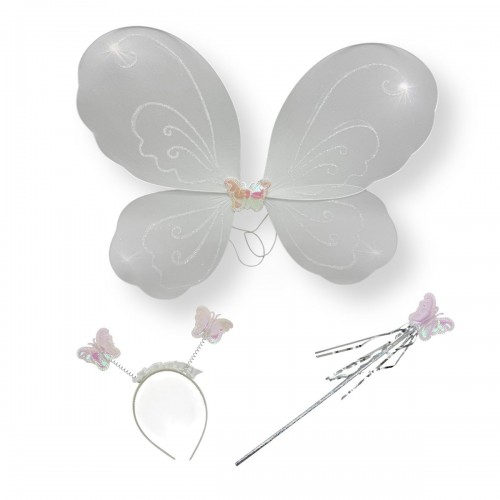 Крылья бабочки с обручем, палочка (БЕЛЫЙ) (МІС)