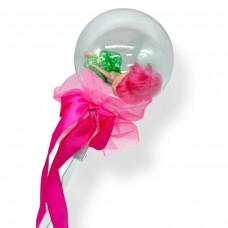 Светящаяся палочка с куклой (малиновая)