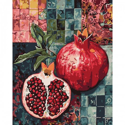 Набор для росписи по номерам "Красный гранат" 40х50см (МІС)