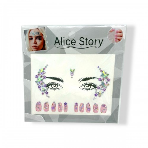Наклейки-стразы для лица и ногтей (фиолетовый) (МІС)