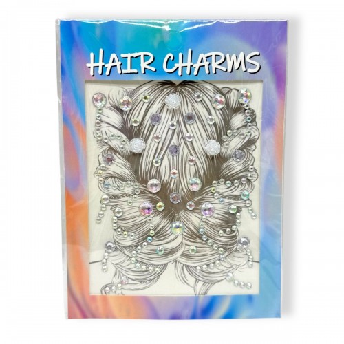 Наклейки-стразы для волос (серебристый) (МІС)