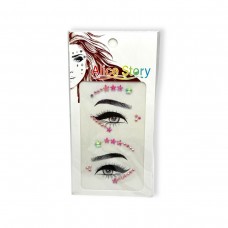 Наклейки-стразы для лица (малиновый)