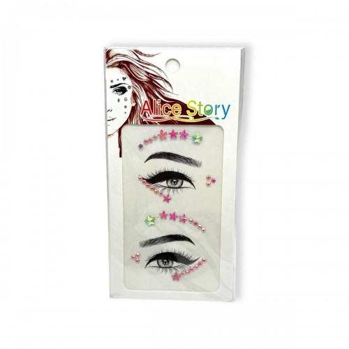 Наклейки-стразы для лица (малиновый) (МІС)