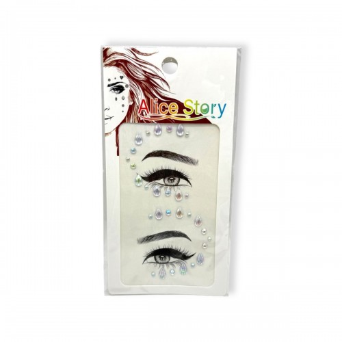 Наклейки-стразы для лица (серебристый) (МІС)